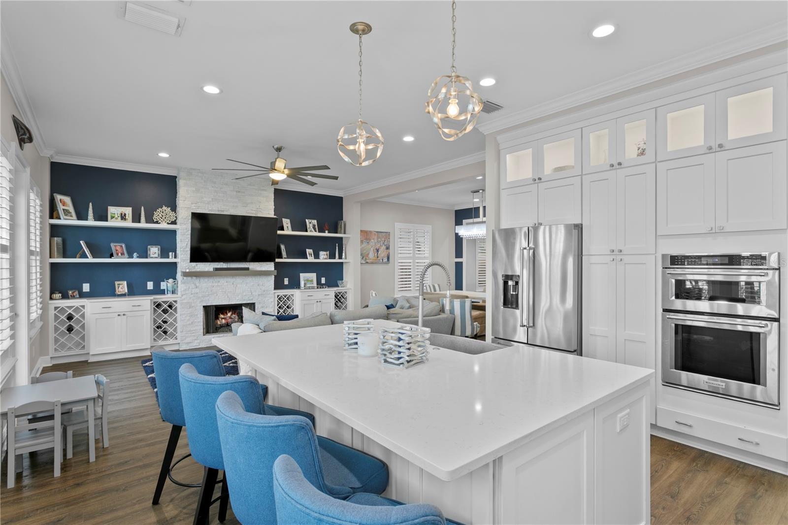 Great bar seating for breakfast or week day meals