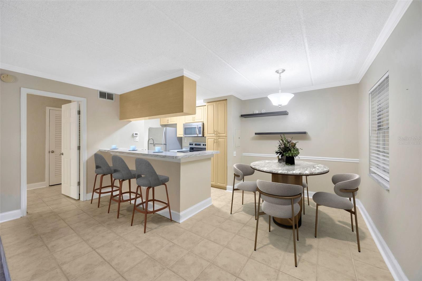 Dining Area bar Virtually staged