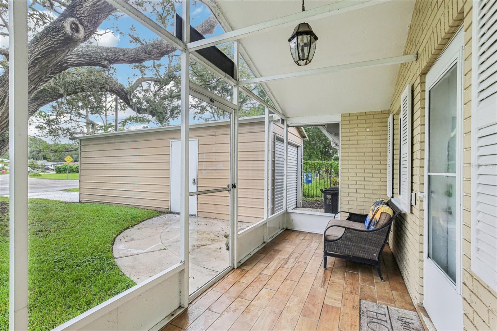 Screened front porch