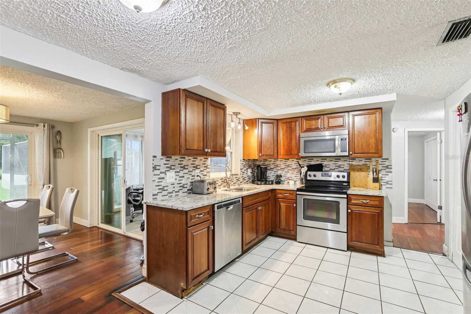 Updated kitchen with granite countertops