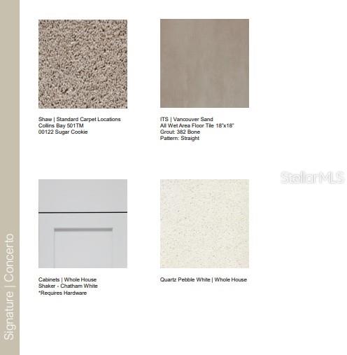 Design Selections.  Home is under construction and selections are subject to change.