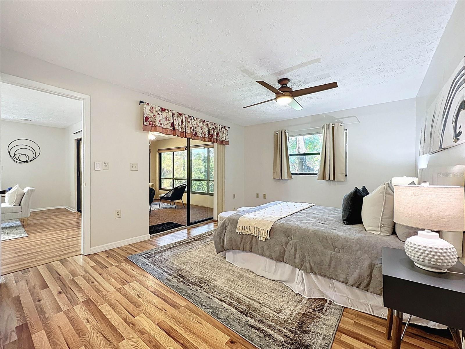 Primary bedroom with access to lanai
