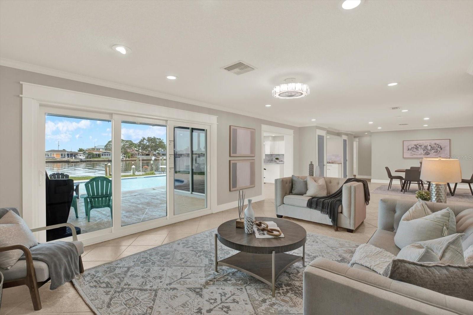 Living Area with Water Views