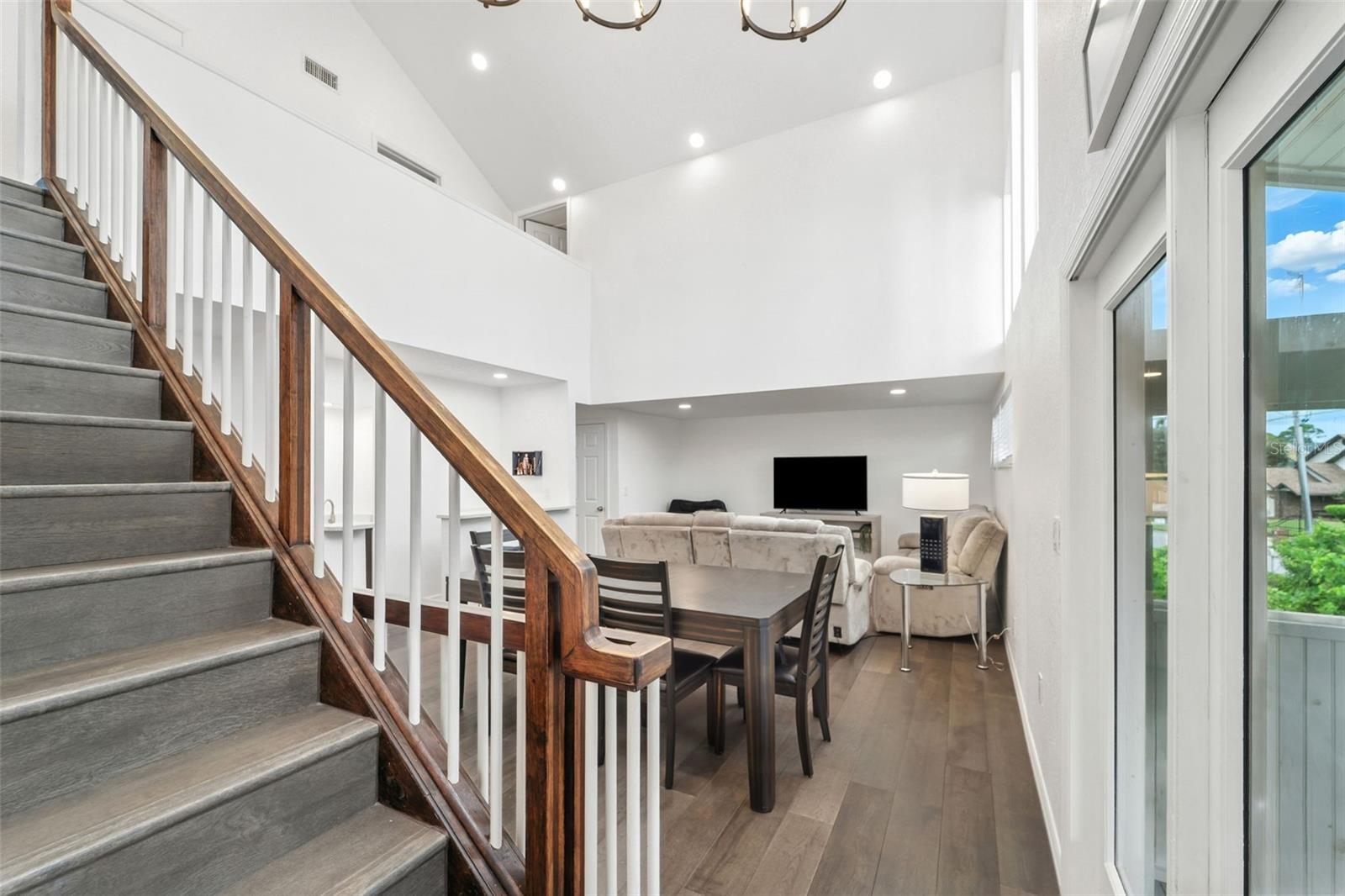 2nd entrance/exit from the kitchen leading to the common area and french doors.