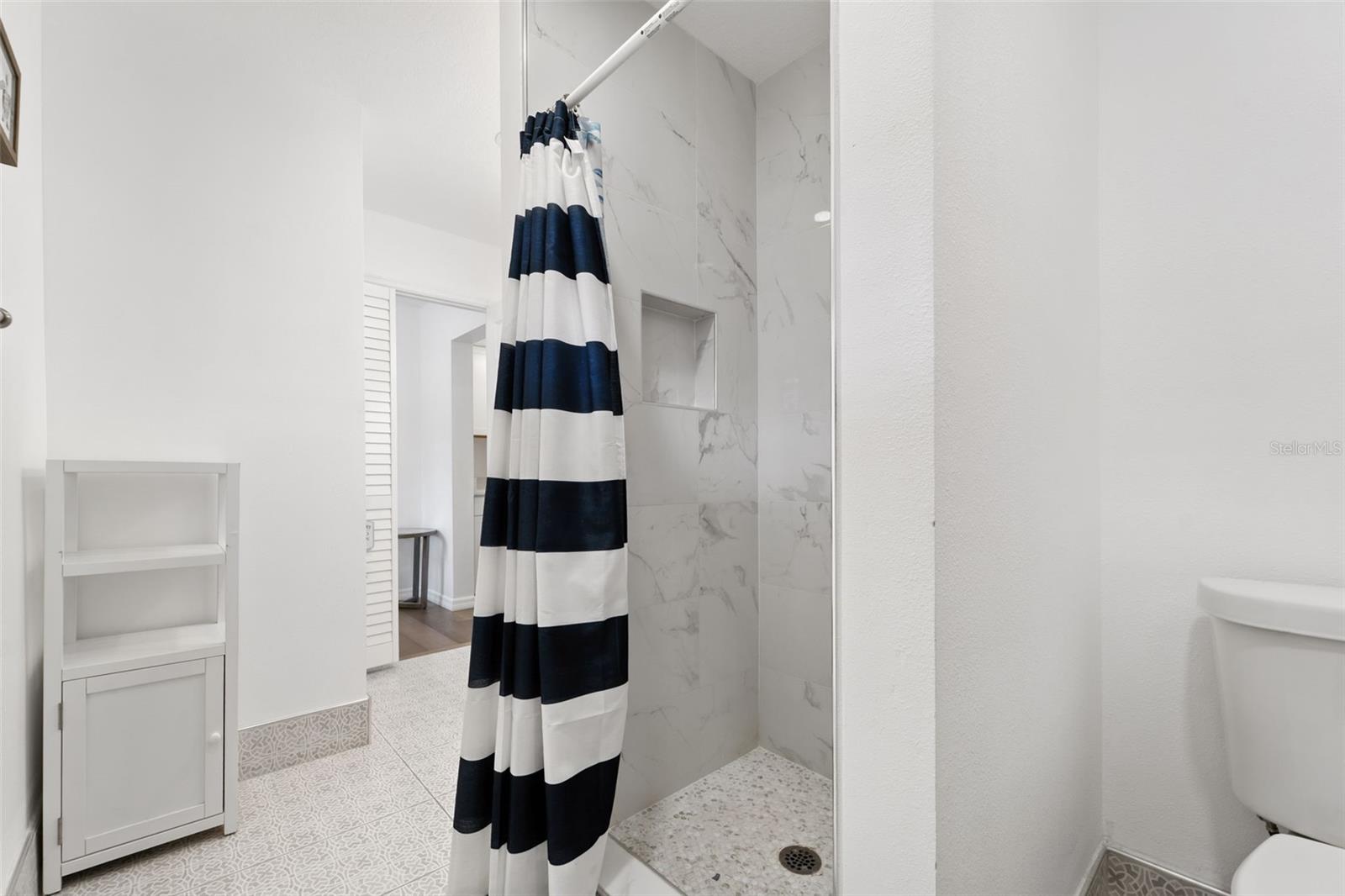 New shower with built in shelving