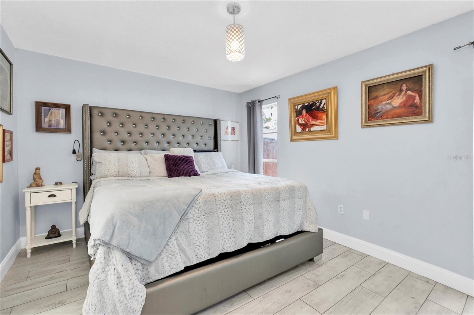 Large primary suite with updated bath and walk in closet.