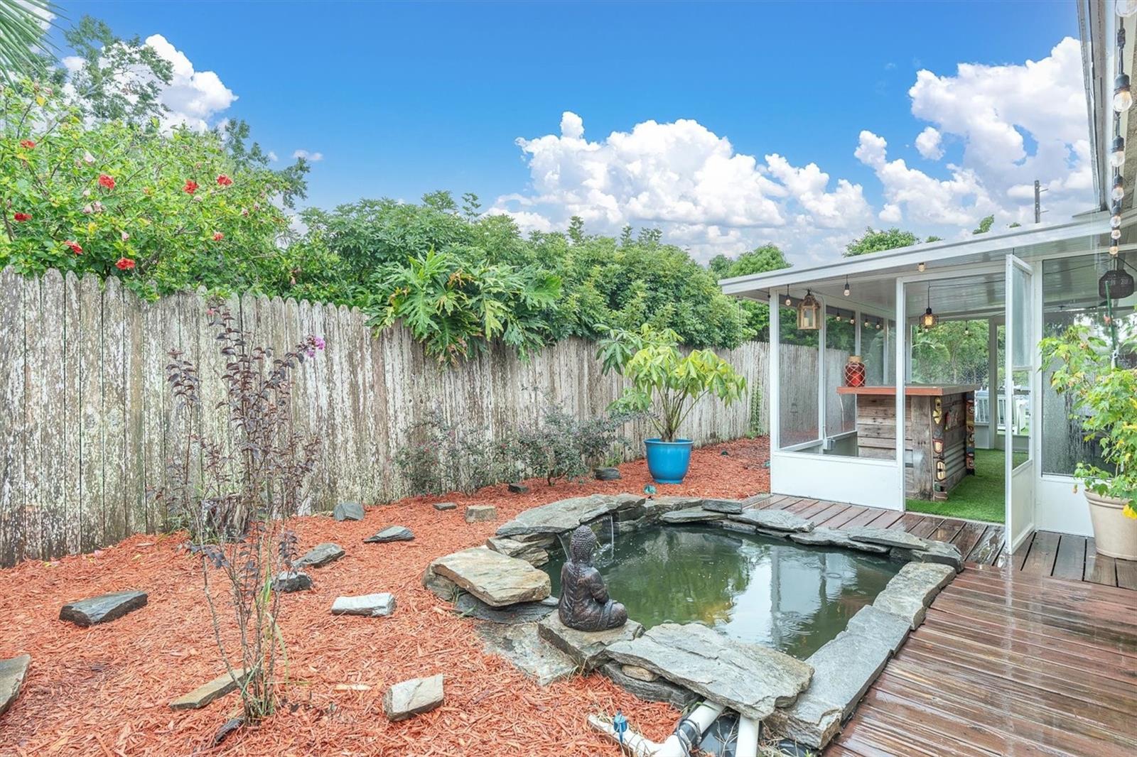 Koi pond with pump and waterfall - so relaxing!