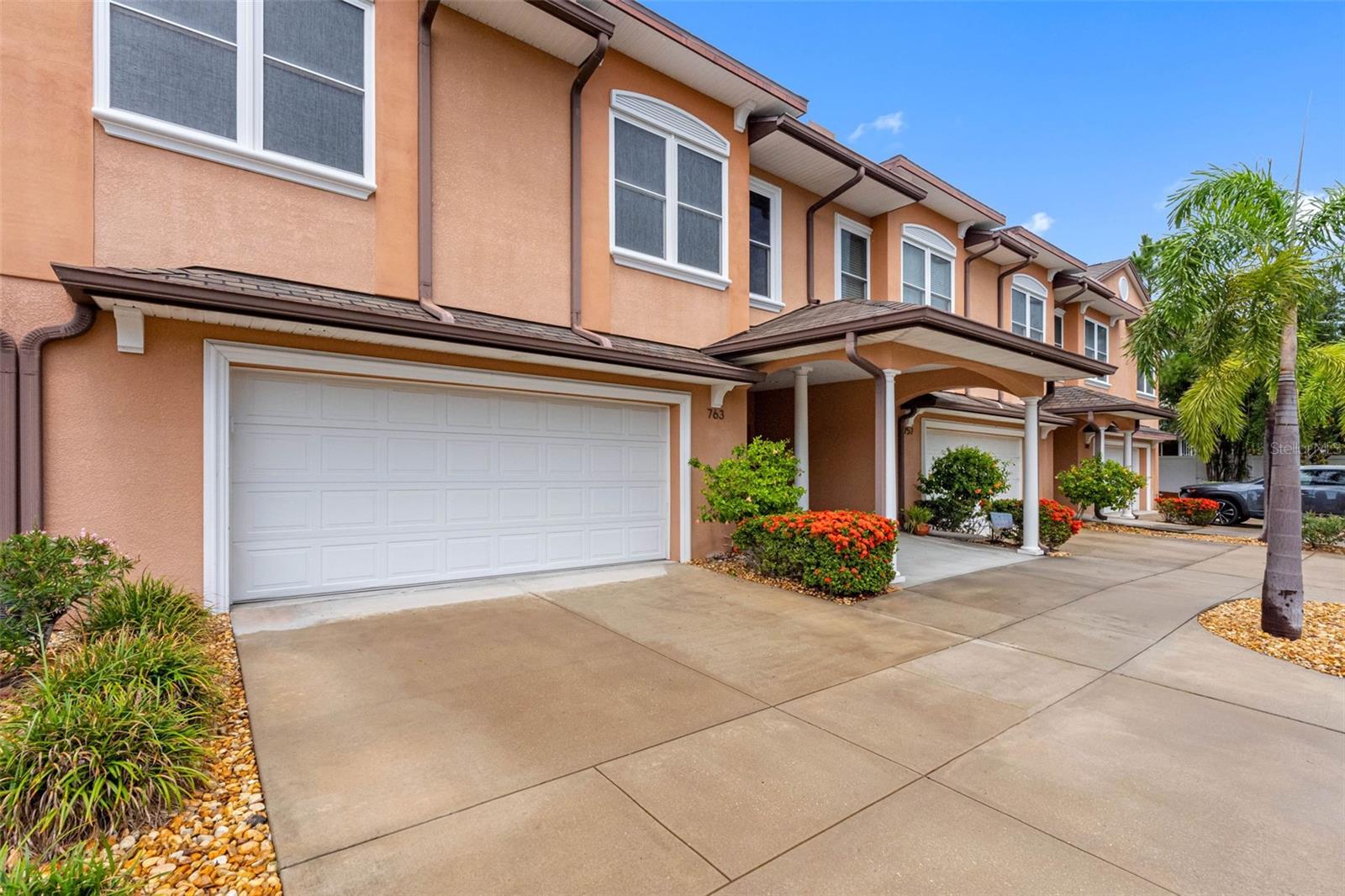 Large 2 car garage and a covered entryway