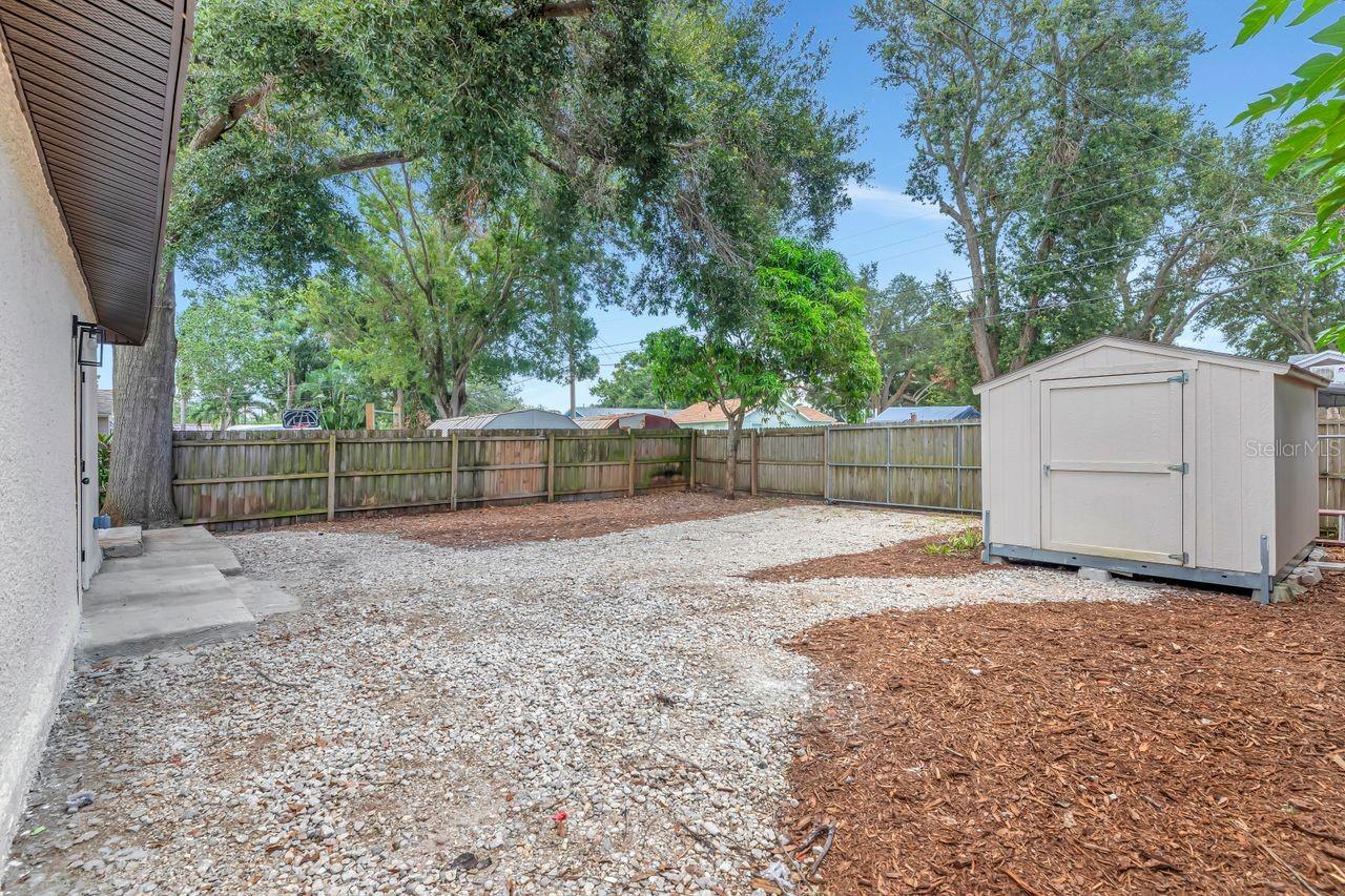 Backyard with shed