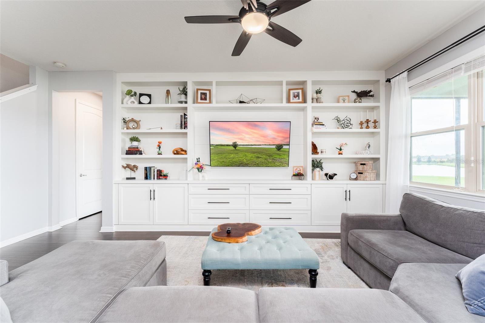 Stunning Wall Feature with Built-in Cabinets