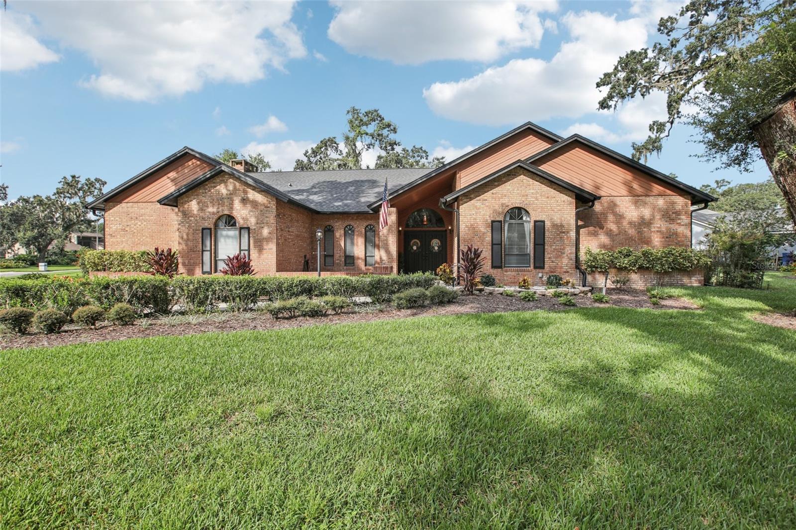 Front home on large corner lot