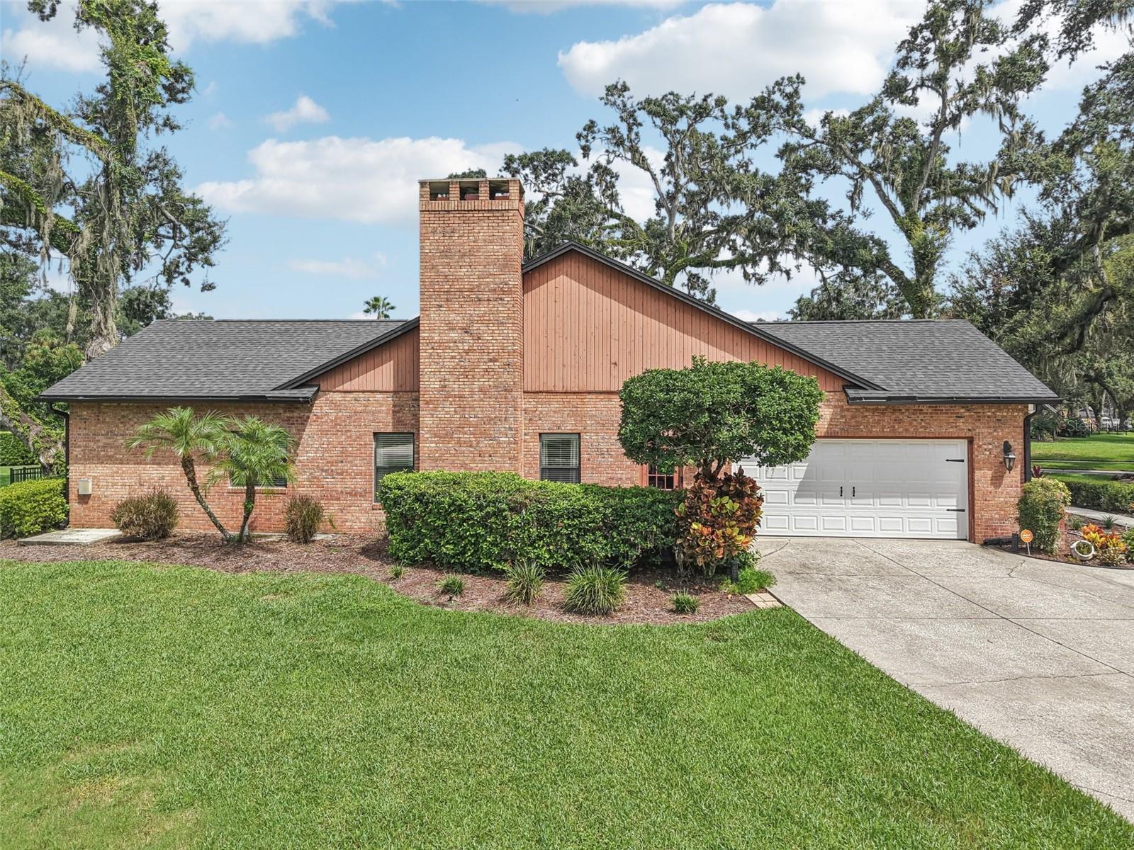 Side garage and home on corner lot