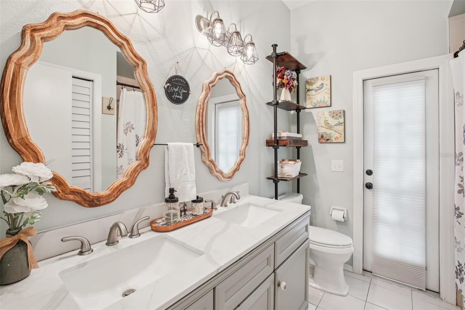 Renovated 2nd bathroom with dual sinks