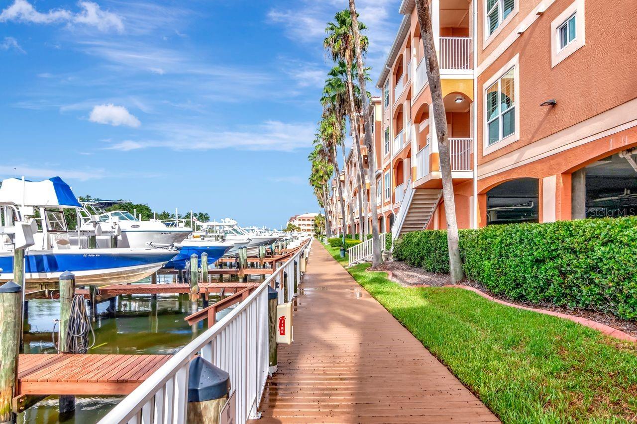 Boat slip walk path