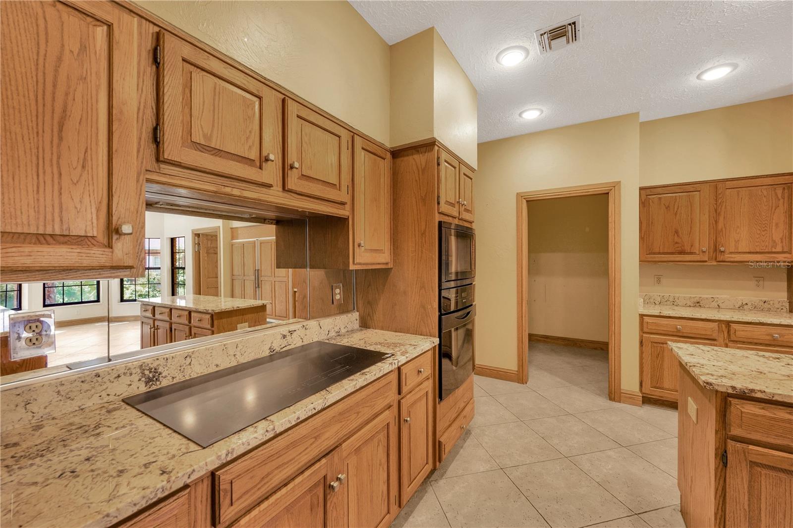 Induction cooktop with anti-scratch matte glass and granite counters installed in 2023