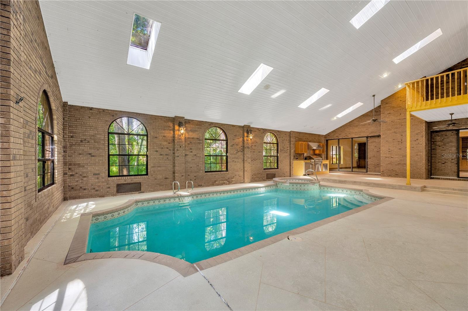 Indoor pool  (15x30) & spa—both heated by gas & solar.