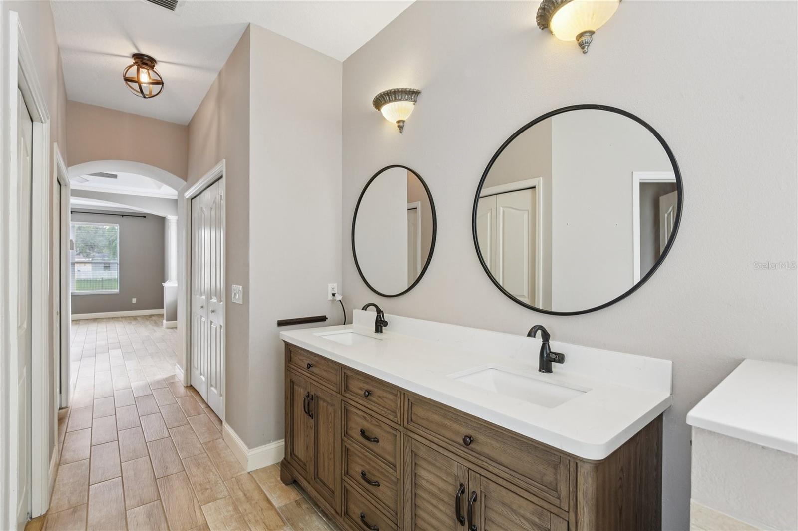 PRIMARY BATHROOM HAS DOUBLE SINK VANITY!
