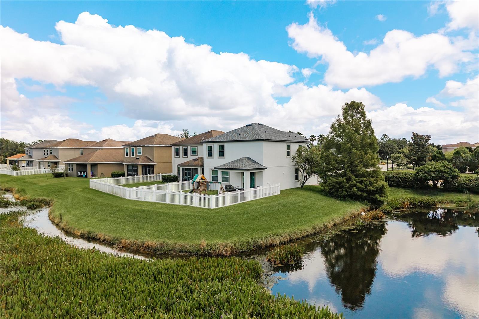 Aerial Back Exterior and Pond
