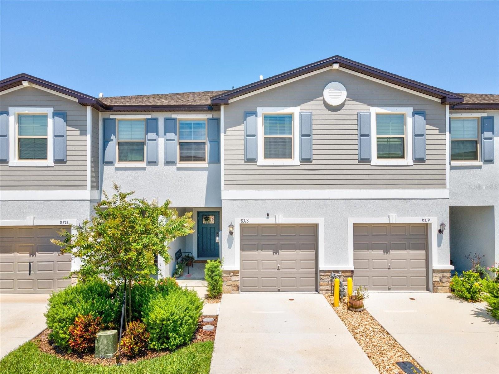 Front elevation, Beautiful blue door