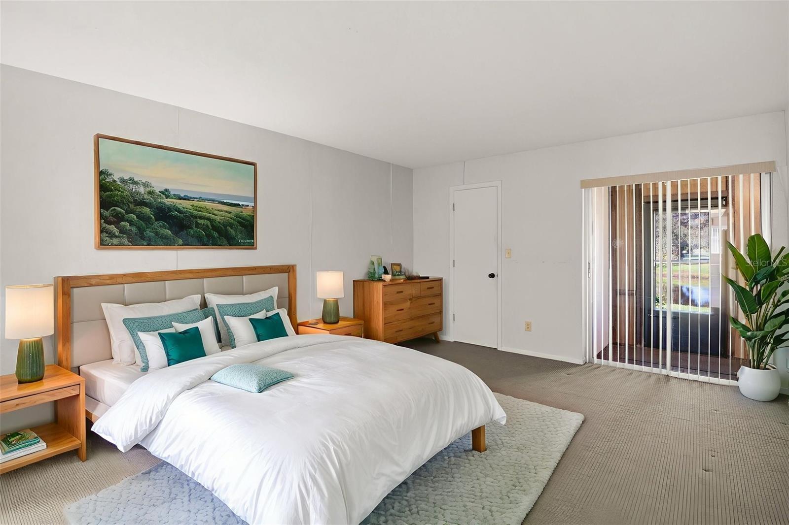 Master bedroom staged