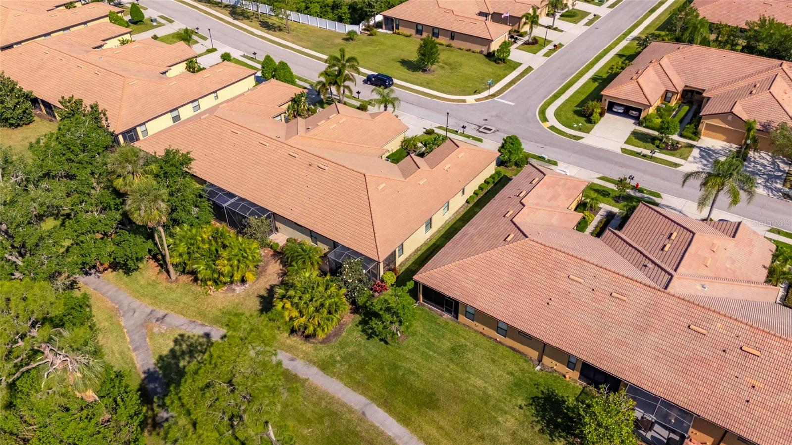 Aerial view of villa