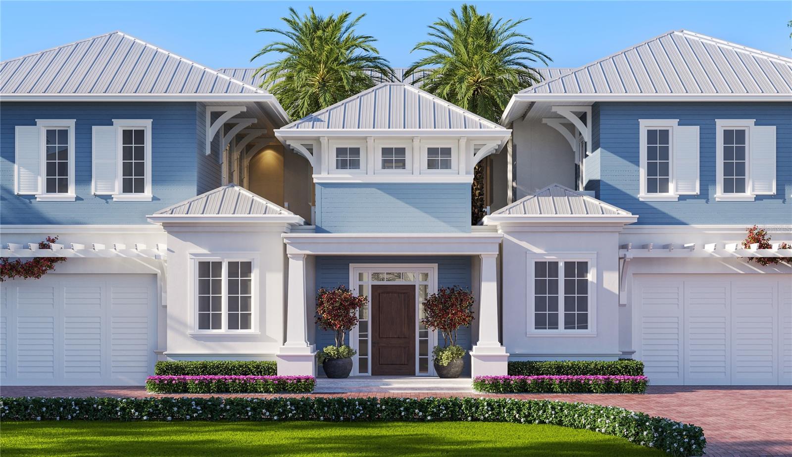 This home is designed with the living area on the second floor, but with an entrance as your focal point instead of stairs.
