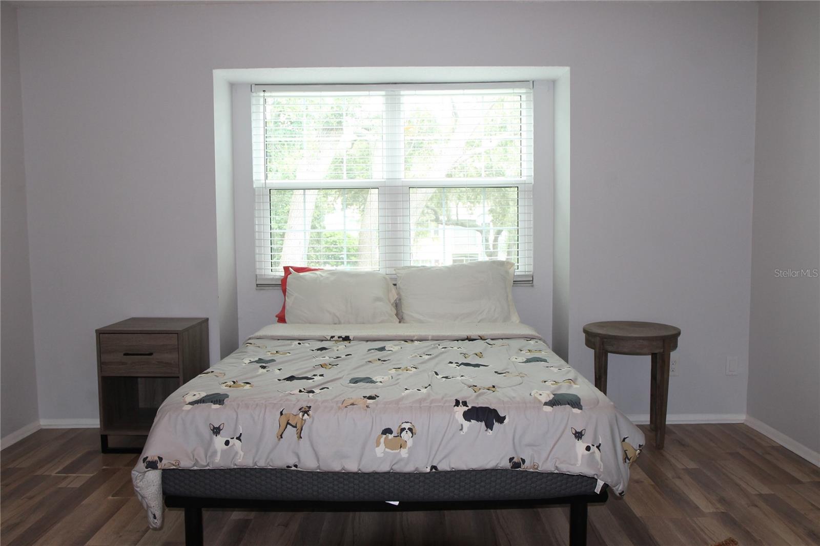 Current pic of front bedroom- in moving out stage
