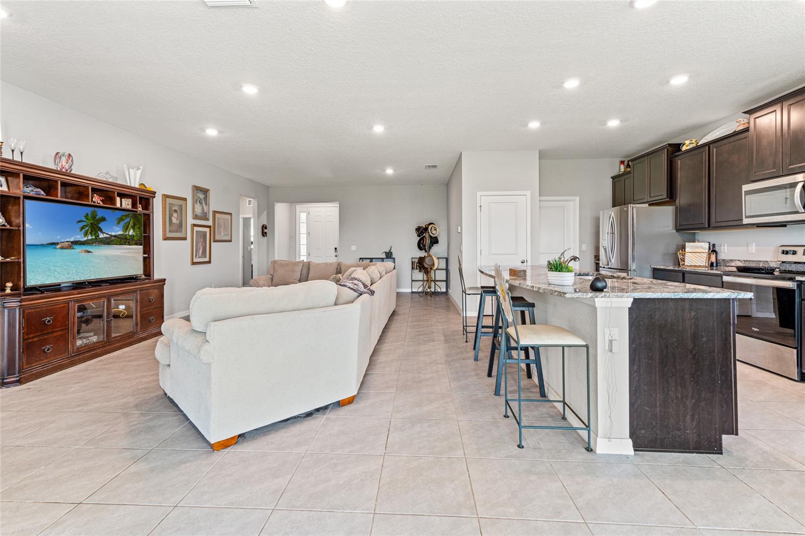 large kitchen island and all the upgrades