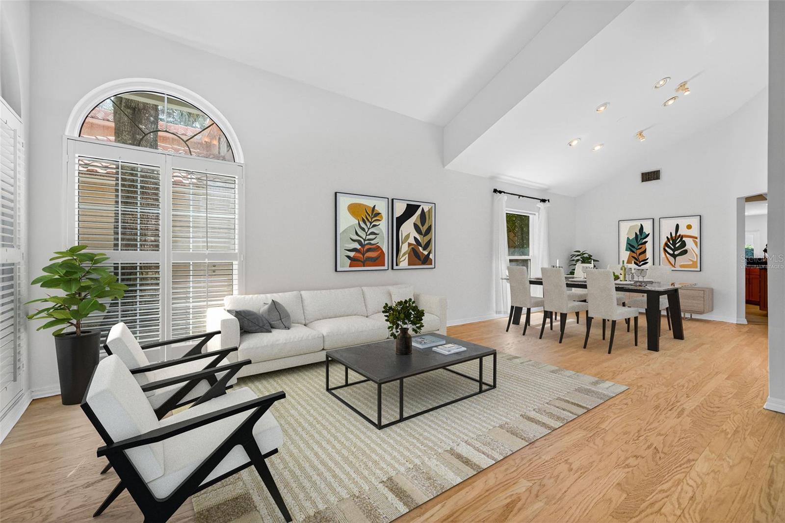 Virtually staged living room