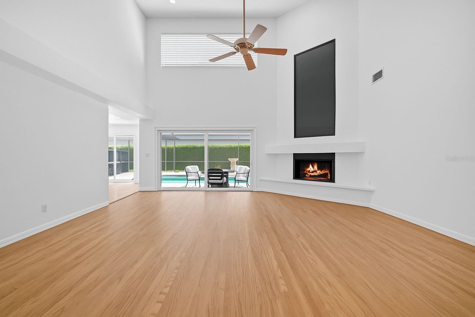 Wood-burning fireplace