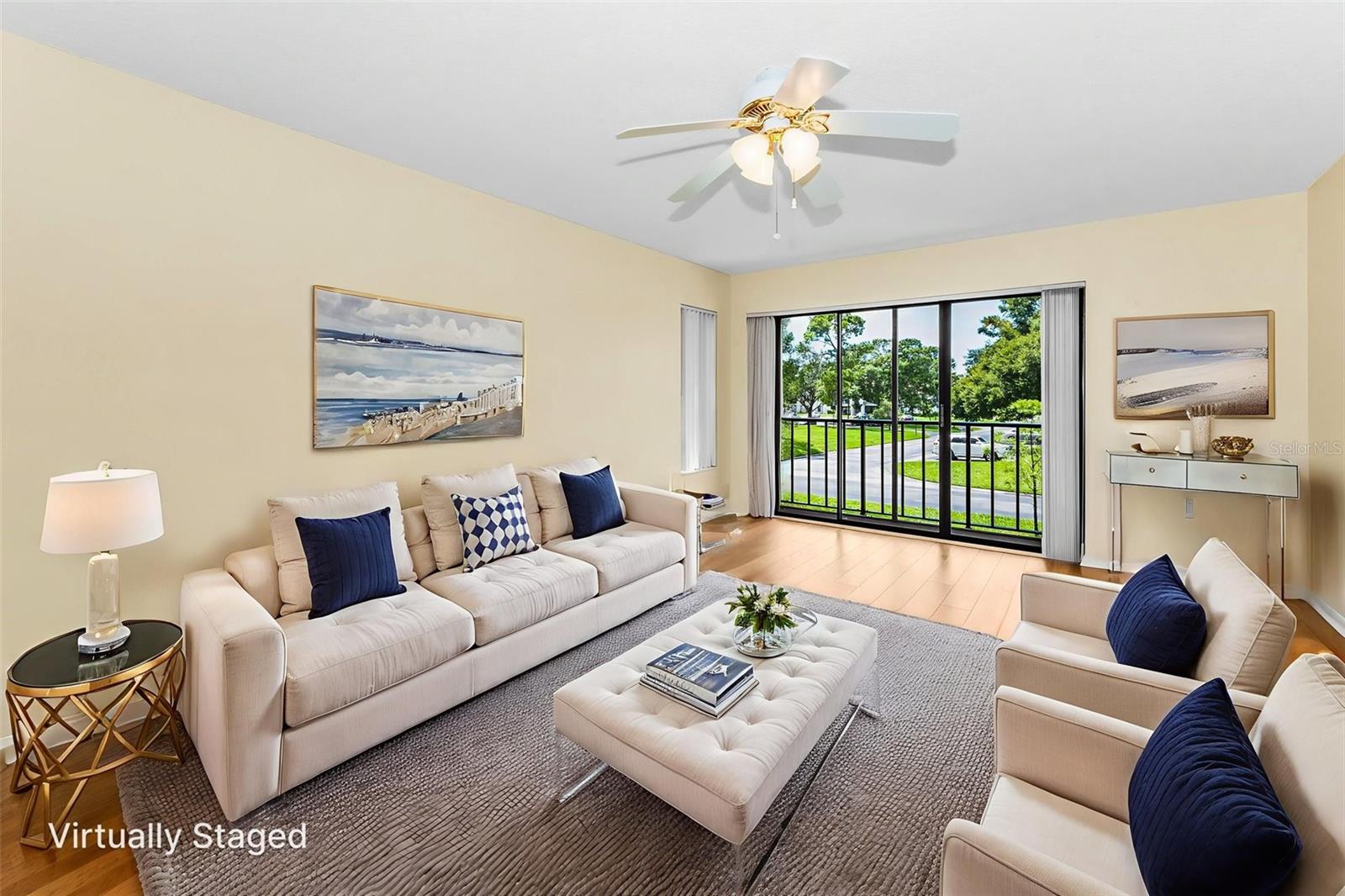 Virtual staged living room