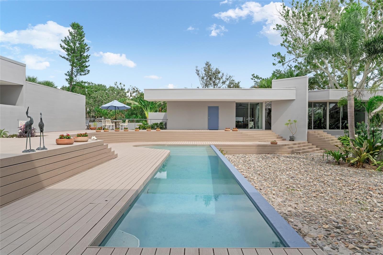 Enjoy the beautiful weather in the private lap pool.