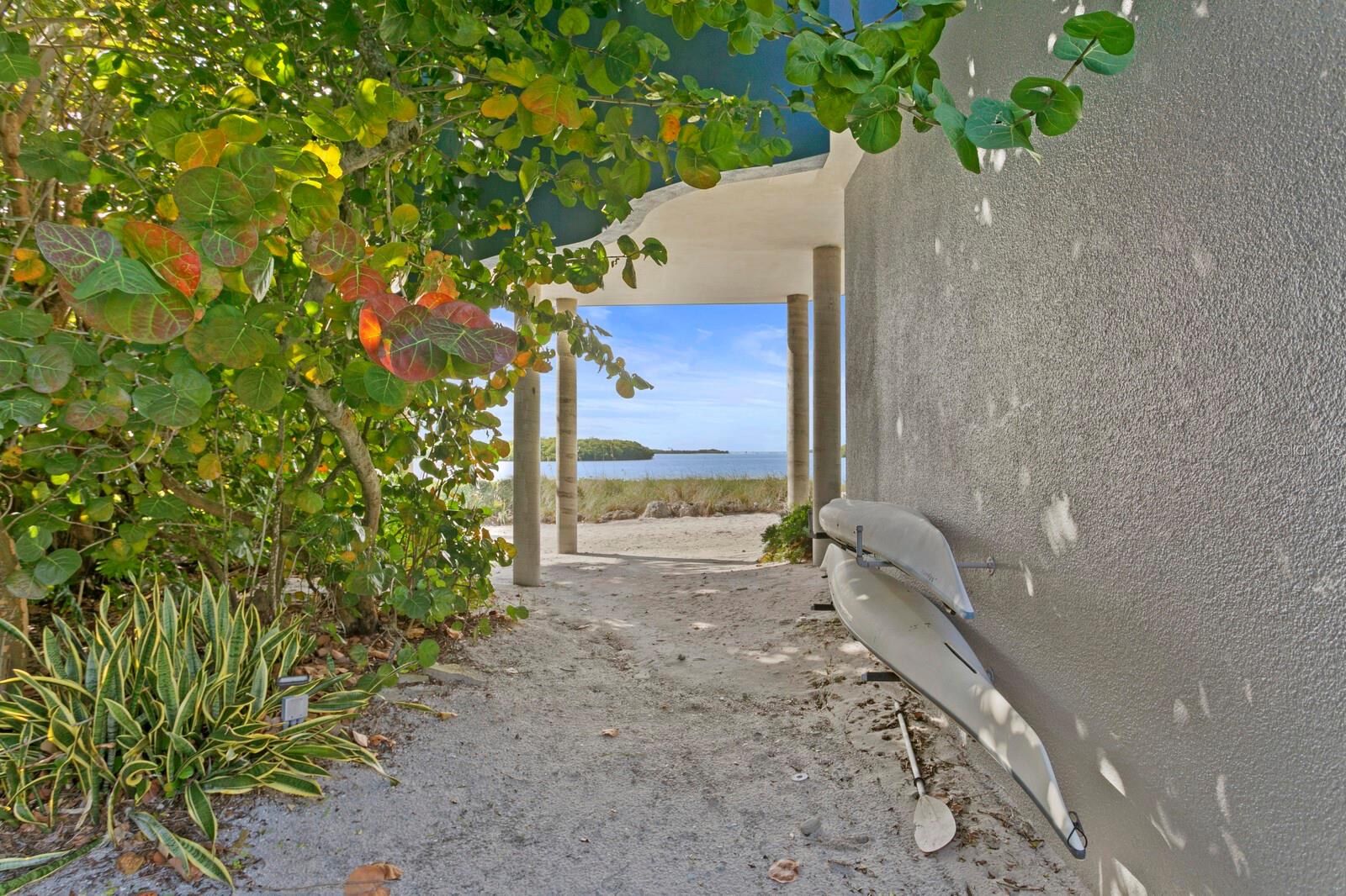 Easy storage for kayaks/paddleboards for endless waterfront adventures!