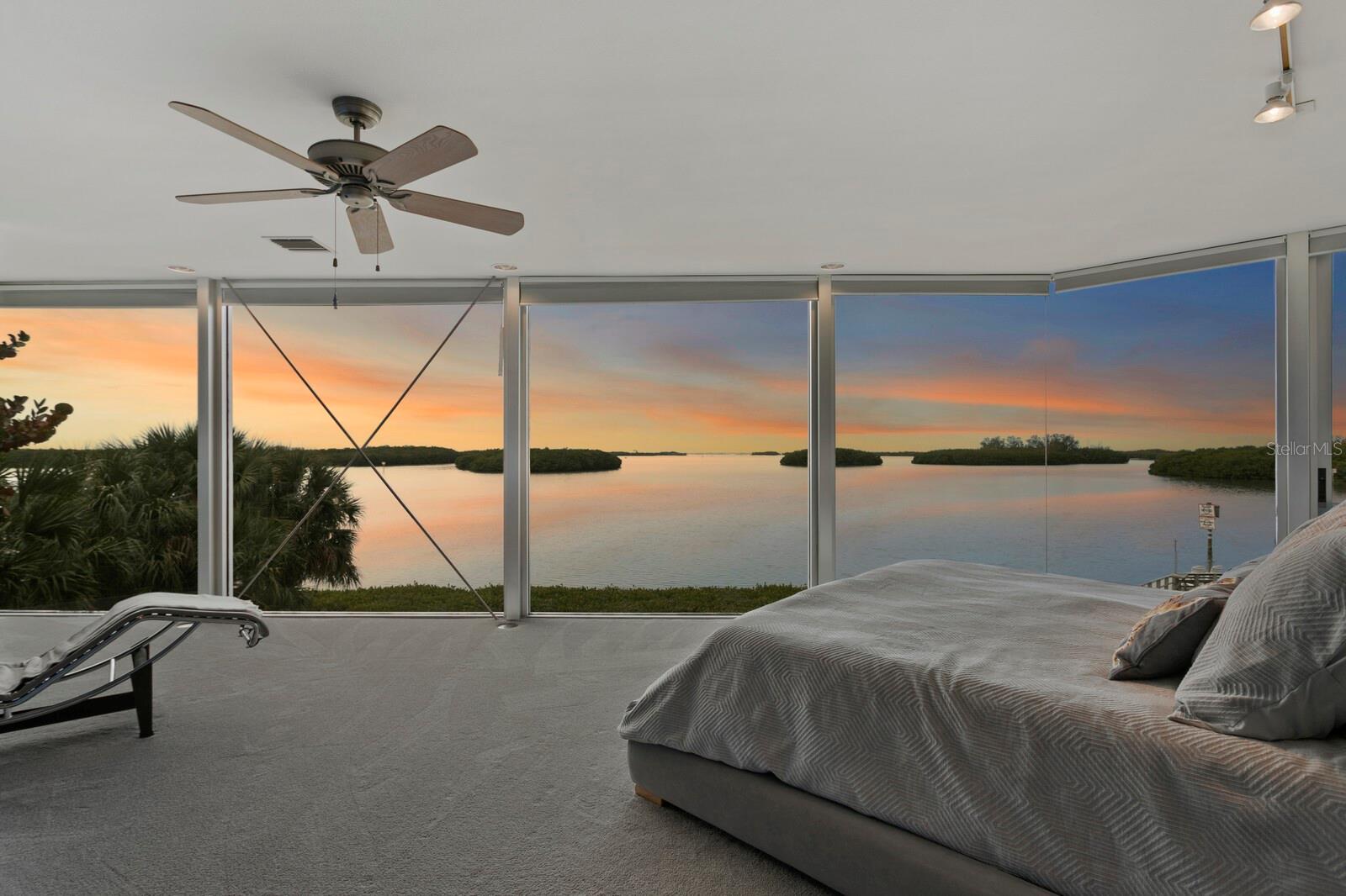 Gorgeous sunset views from the primary suite on the 2nd level.