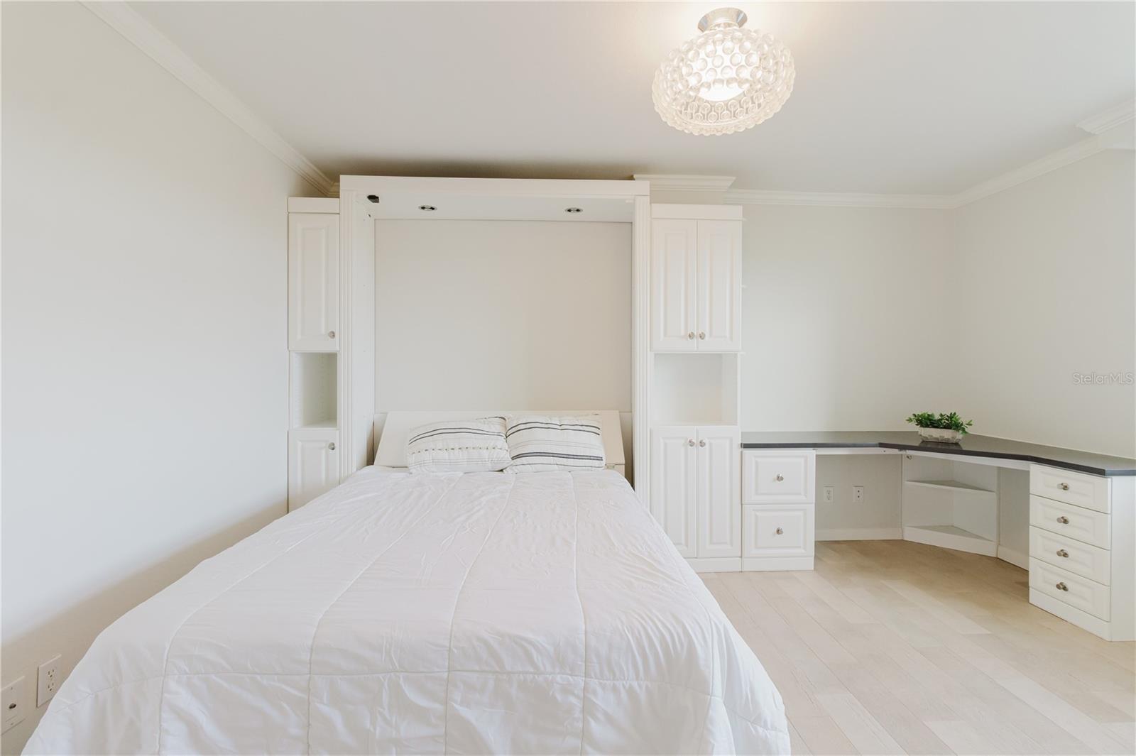 Murphy Bed openedBuilt in desk