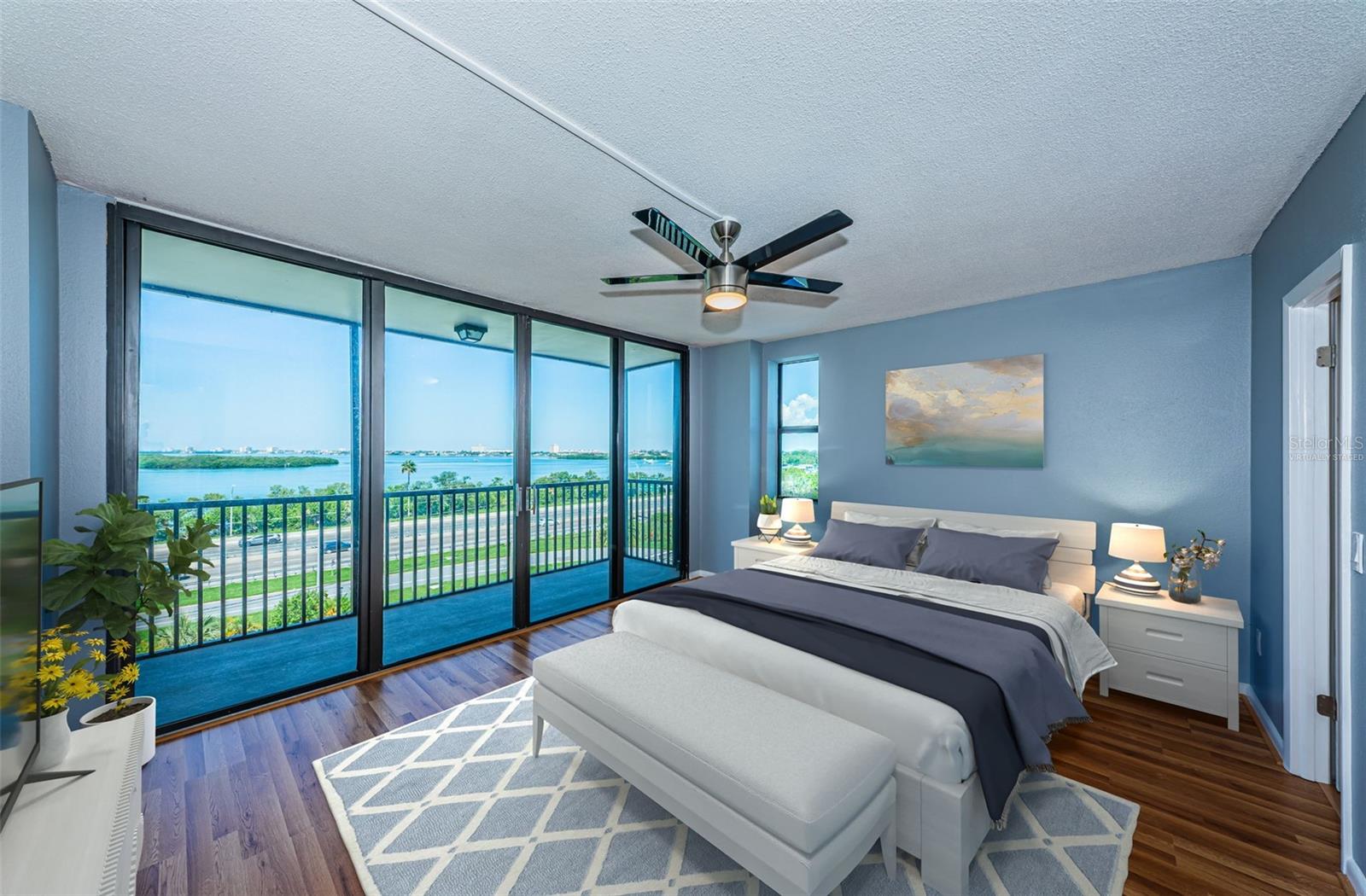 Virtually staged second bedroom