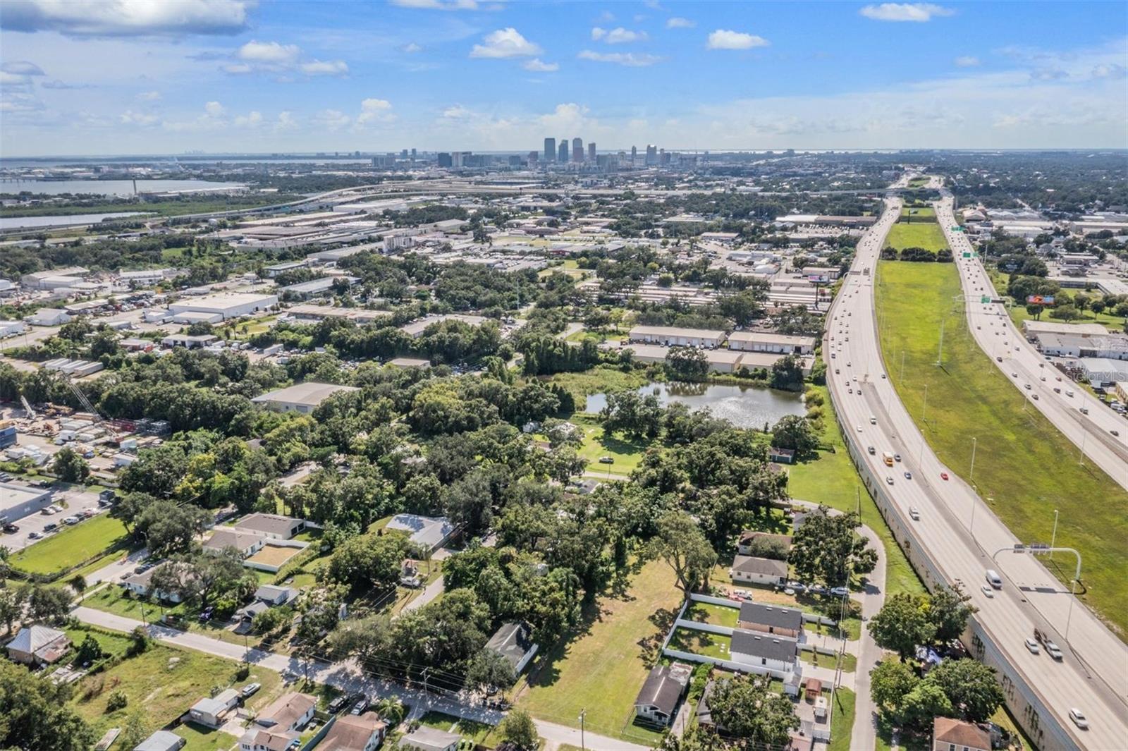 Views of major highway and downtown