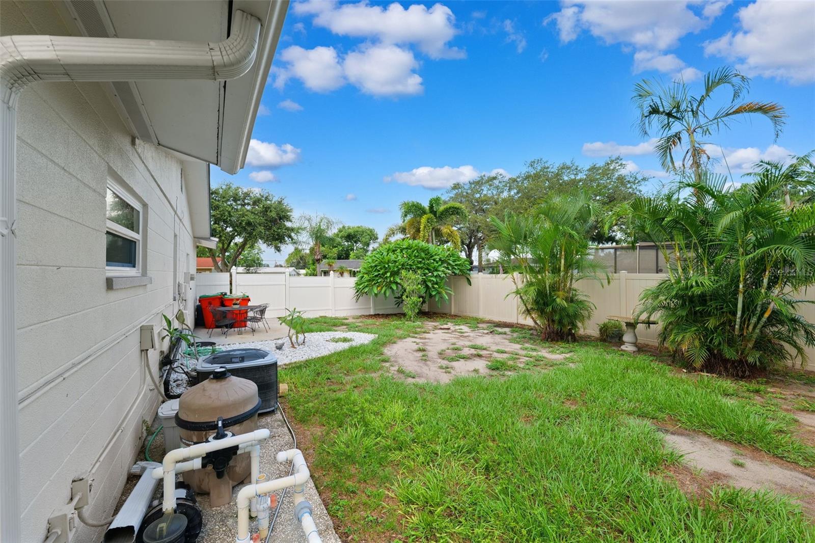 Side yard and side patio