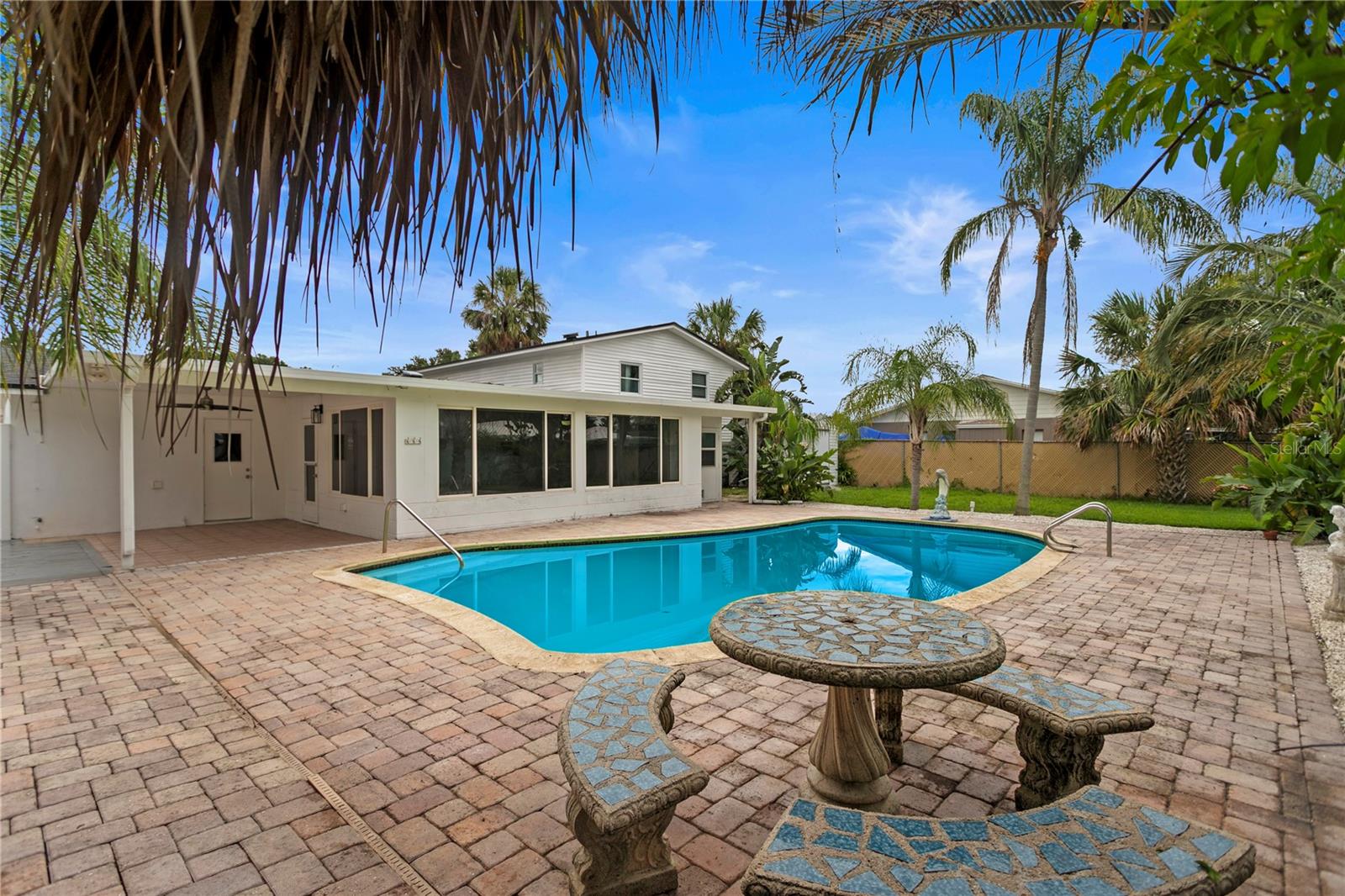 Backyard facing home