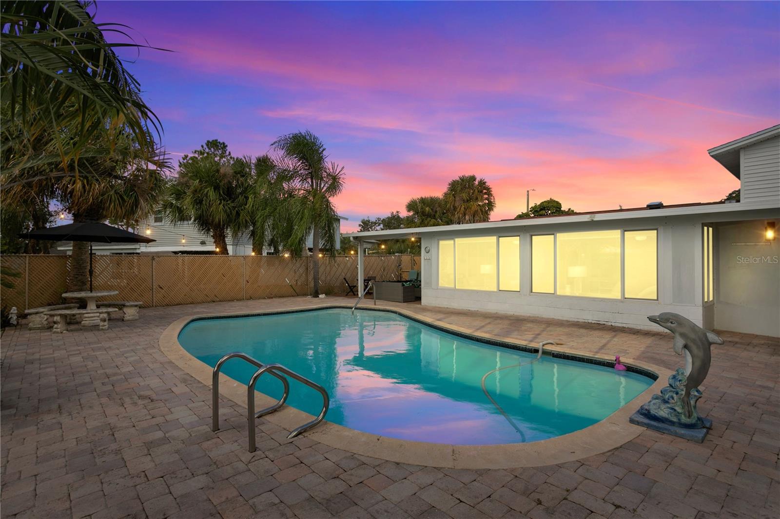 Twilight pool view
