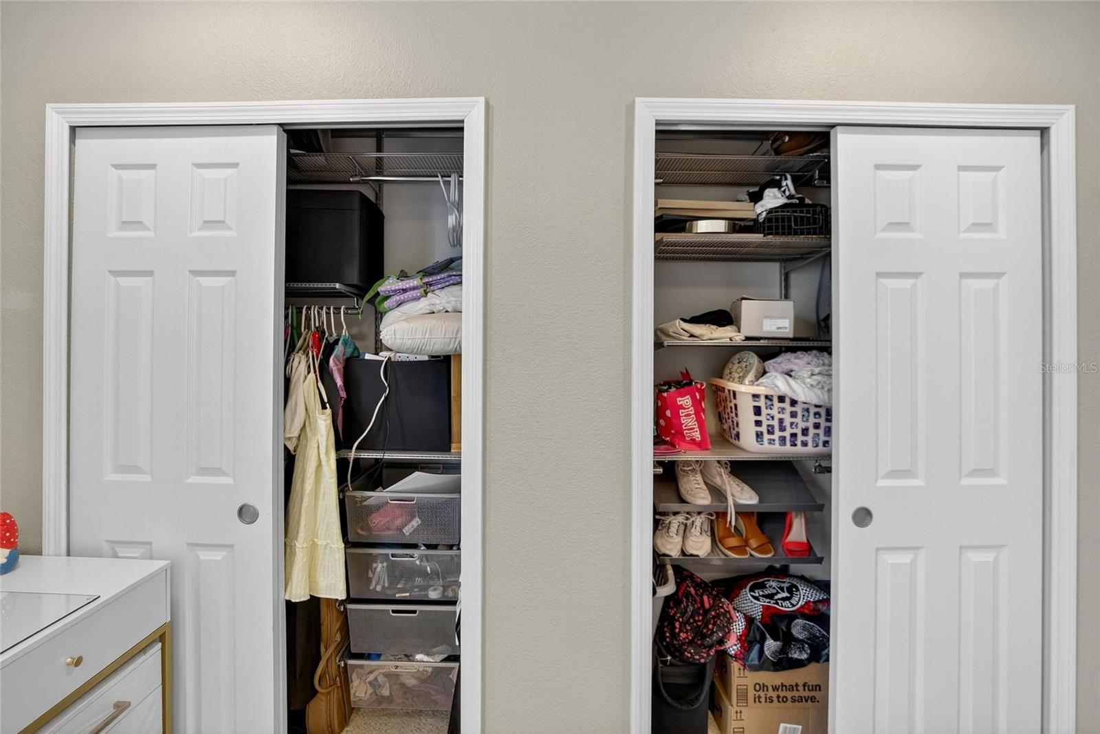2nd bedroom oversized closet with adjustable built ins