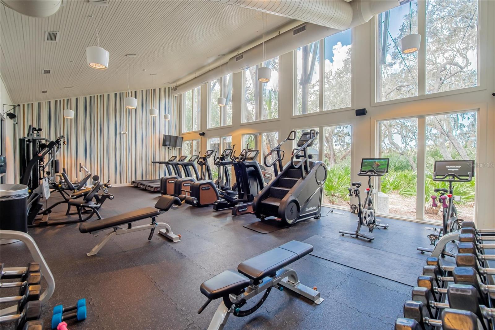 Fitness center at the Lake House
