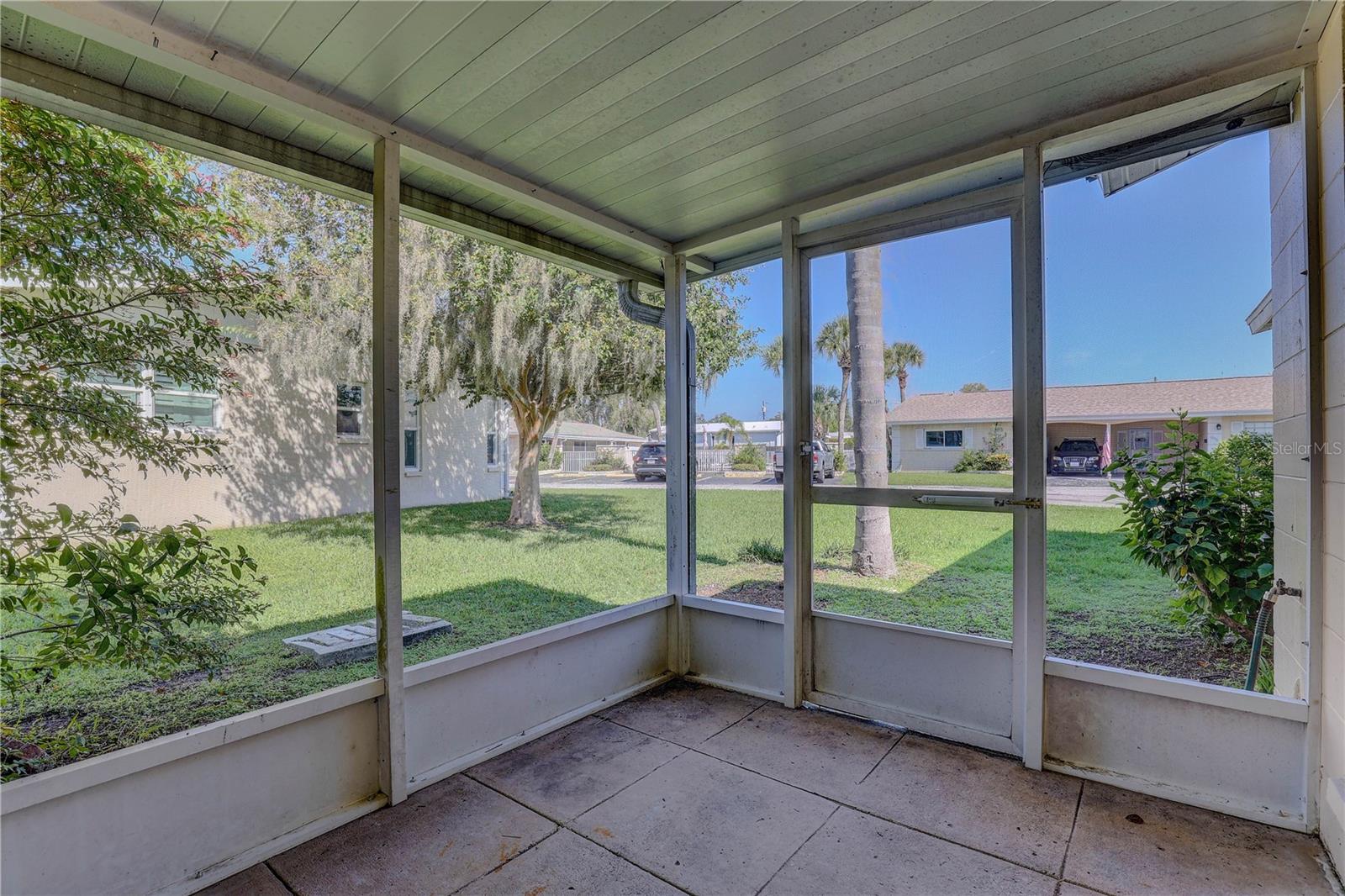 Screened porch connected to the enclosed porch
