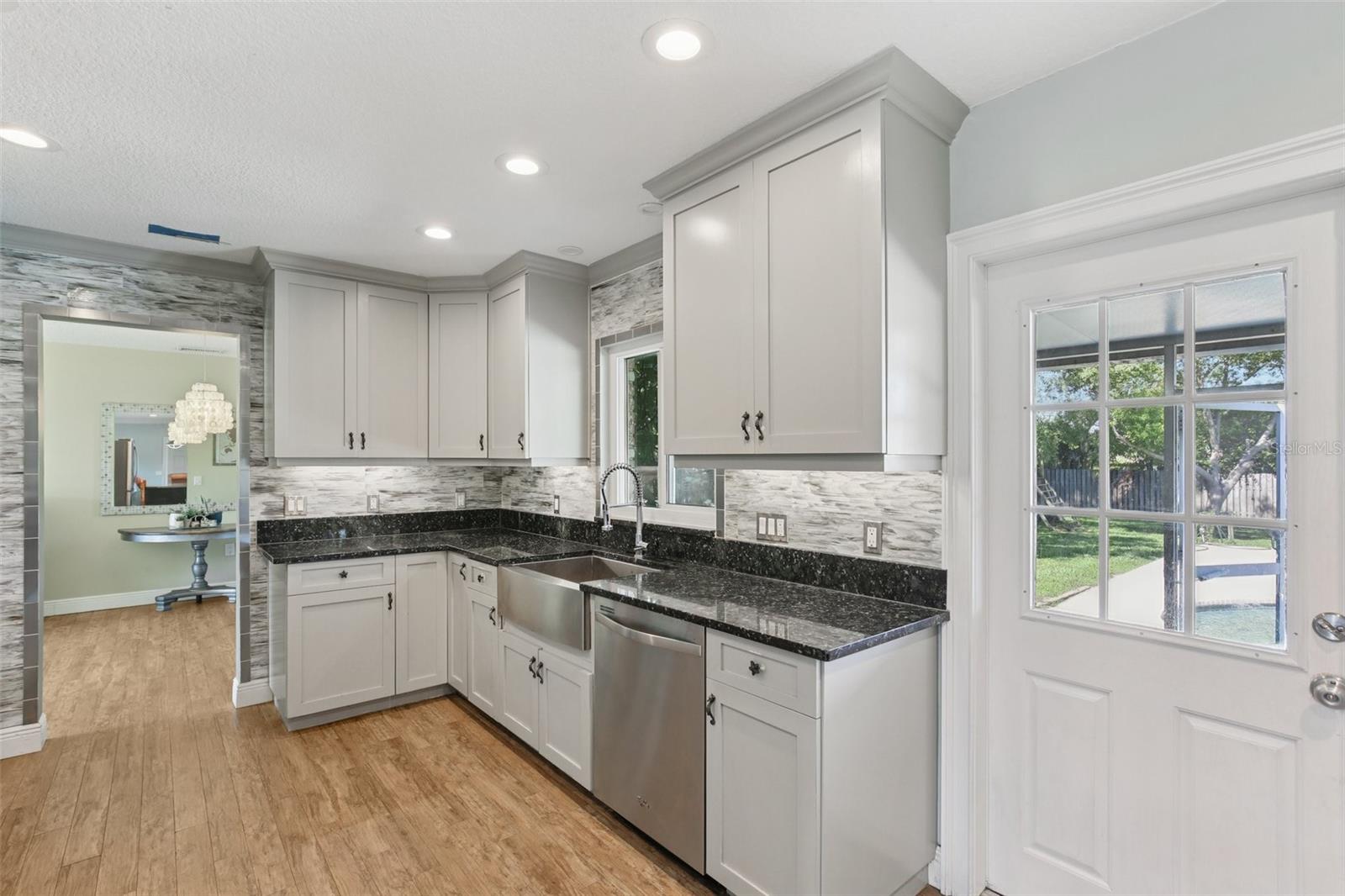 Kitchen COMPLETELY Upgraded with GLASS backsplash up to the ceiling