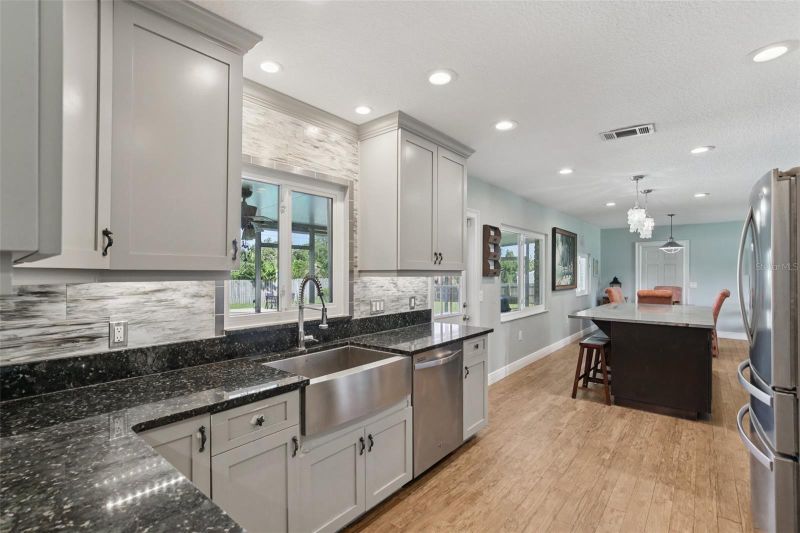 Kitchen flows into eating area and Family Room