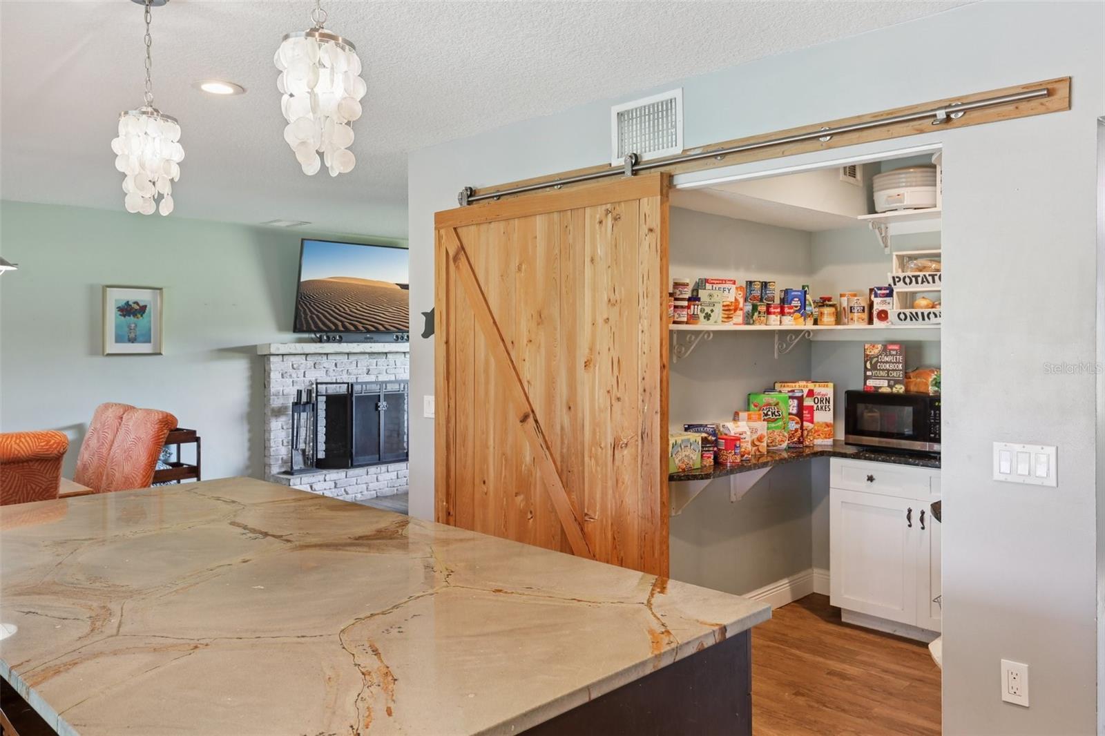 HUGE Walk in Pantry with CUSTOM barn door