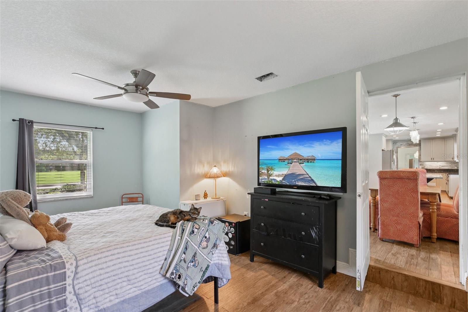 Currently used as bedroom BUT connects to the garage and great option for office, craft room, incredible mud room