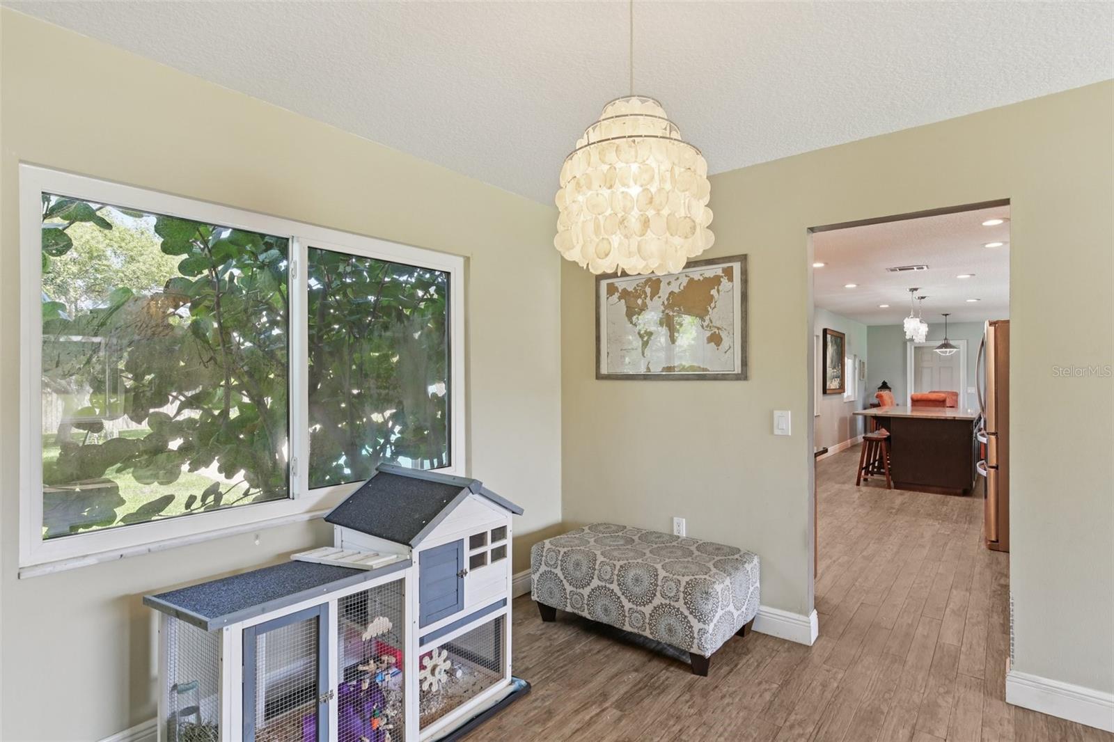 Off the entryway, is the Formal Dining Room/Living Room Combo