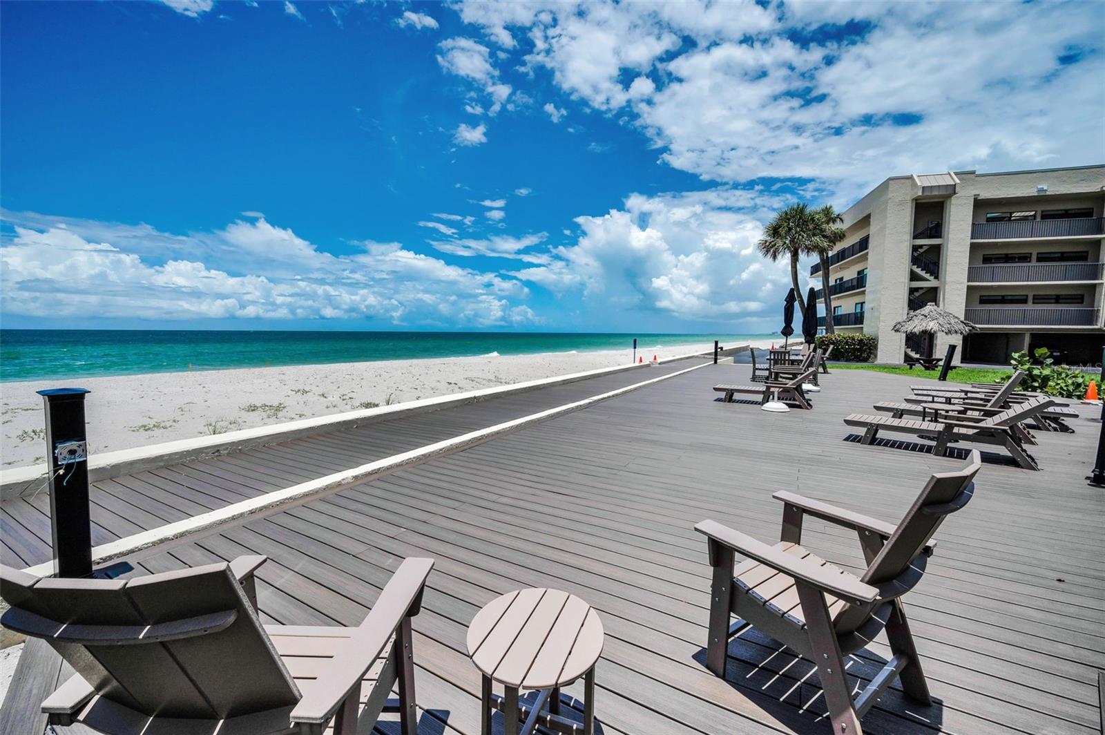 Beautiful Gulf front Boardwalk & Sitting area!