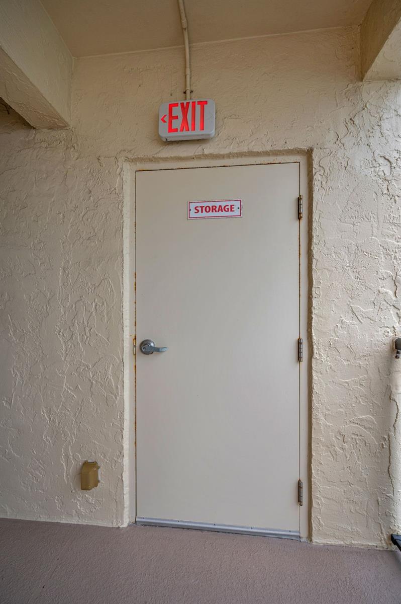 Storage unit at the end of the second floor hallway